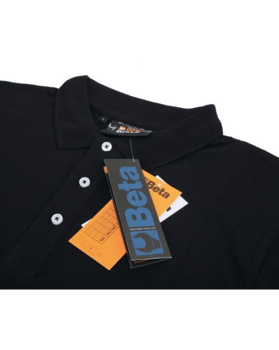 Polo 3 Bottoni In 100% Cotone 200 G, Nero - BetaWORK 7547N