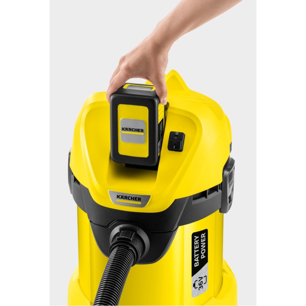 KARCHER WD 3 Battery Set Σκούπα υγρής και ξηρής αναρρόφησης πολλαπλών εφαρμογών με μπαταρία και φορτιστή