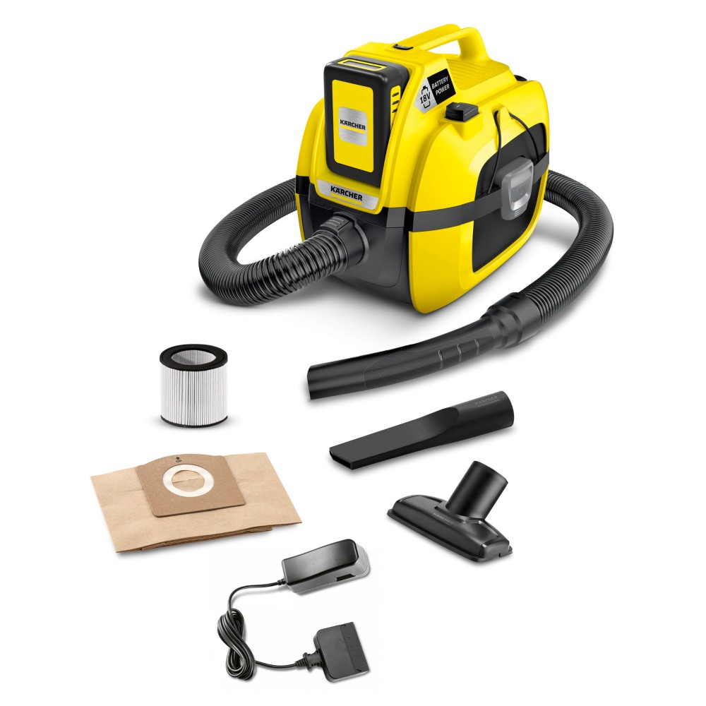 KARCHER WD 1 BATTERY ΣΕΤ Πολυ-λειτουργική σκούπα αναρρόφησης με μπαταρία και φορτιστή KARCHER WD 1 BATTERY ΣΕΤ Πολυ-λειτουργική σκούπα αναρρόφησης με μπαταρία και φορτιστή