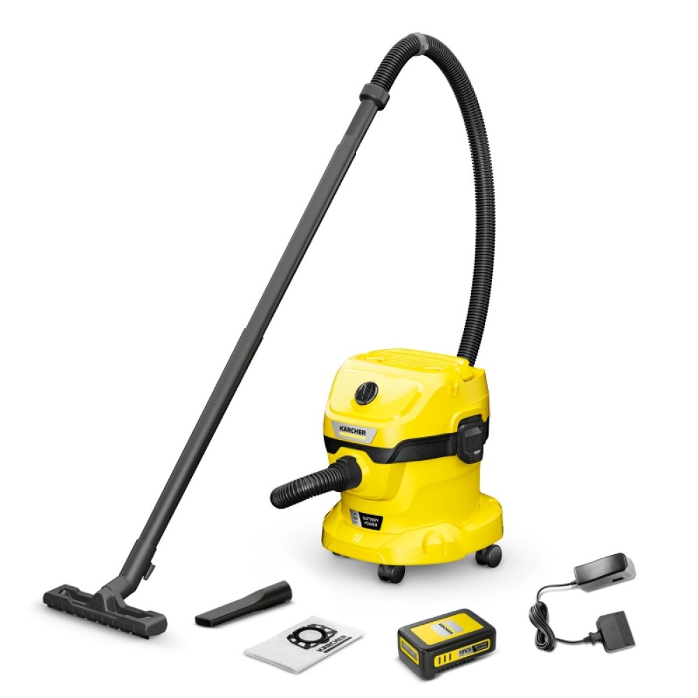 KARCHER WD 2-18 Battery Set Σκούπα υγρής και ξηρής αναρρόφησης με μπαταρία και φορτιστή